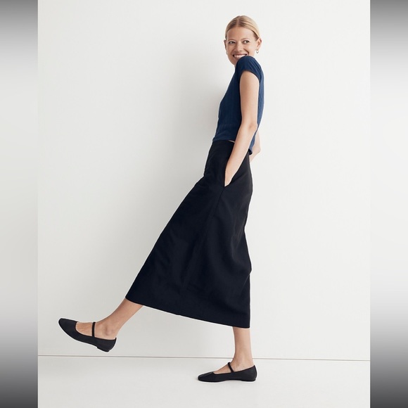 Madewell Linen Cotton Blend Wrap Midi Skirt - Picture 3 of 11